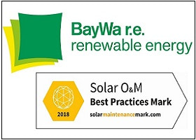 Intersolar Europe 2018: BayWa r.e one of the first to achieve new SolarPower Europe O&M Best Practices Mark 