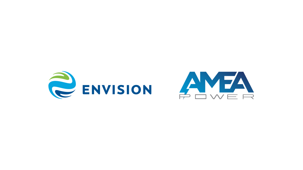 Envision logo on the left and AMEA Power logo on the right on a white background.