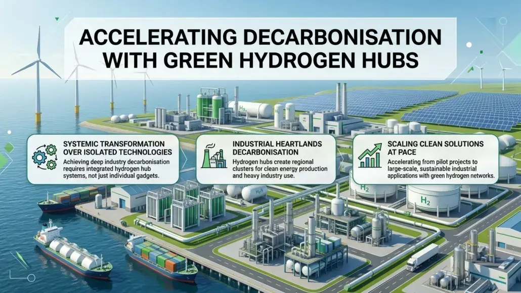 decarbonisation with green hydrogen hubs