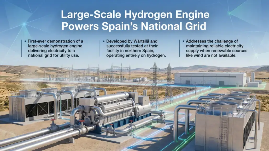 Large-Scale Hydrogen Engine Powers Spain's National Grid