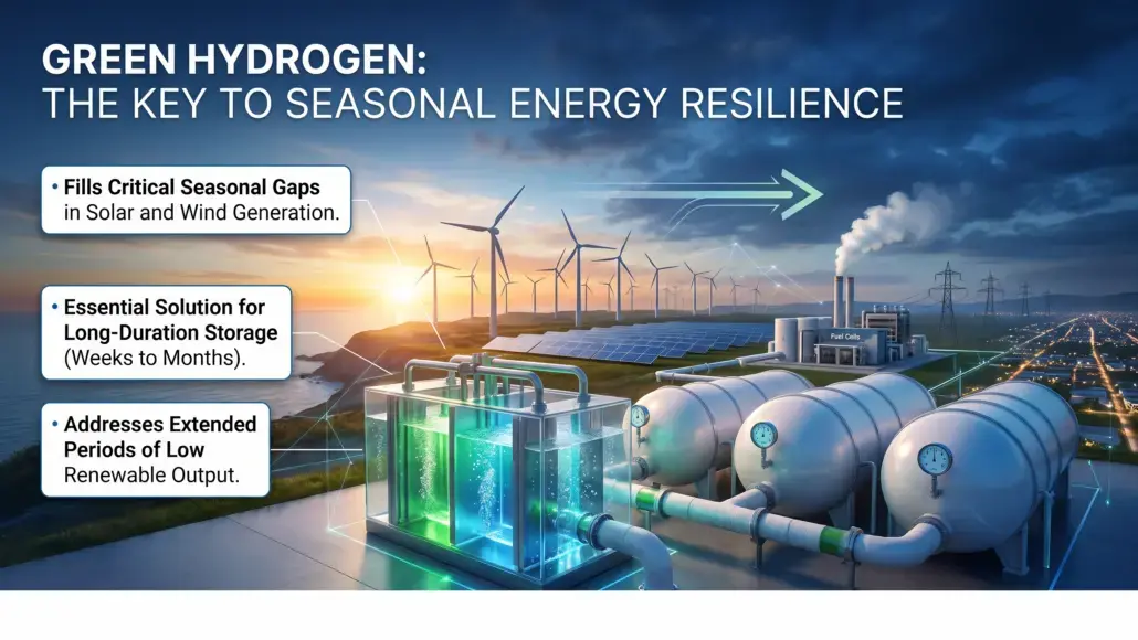 Green Hydrogen Supporting Long-Duration Renewable Energy Storage