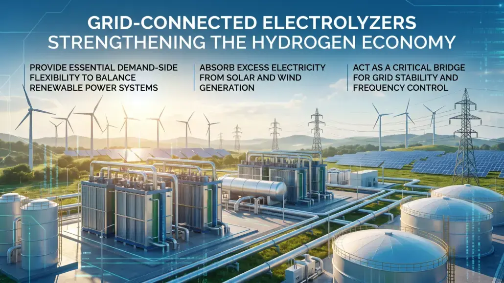 Grid-Connected Electrolyzers Strengthening the Hydrogen Economy
