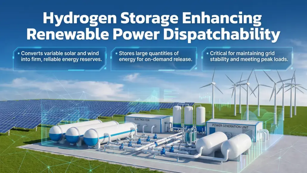 Hydrogen Storage Systems Enhancing Renewable Power Dispatchability
