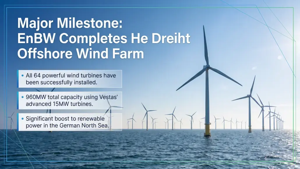 EnBW Completes Installation of Turbines at He Dreiht Offshore Wind Farm