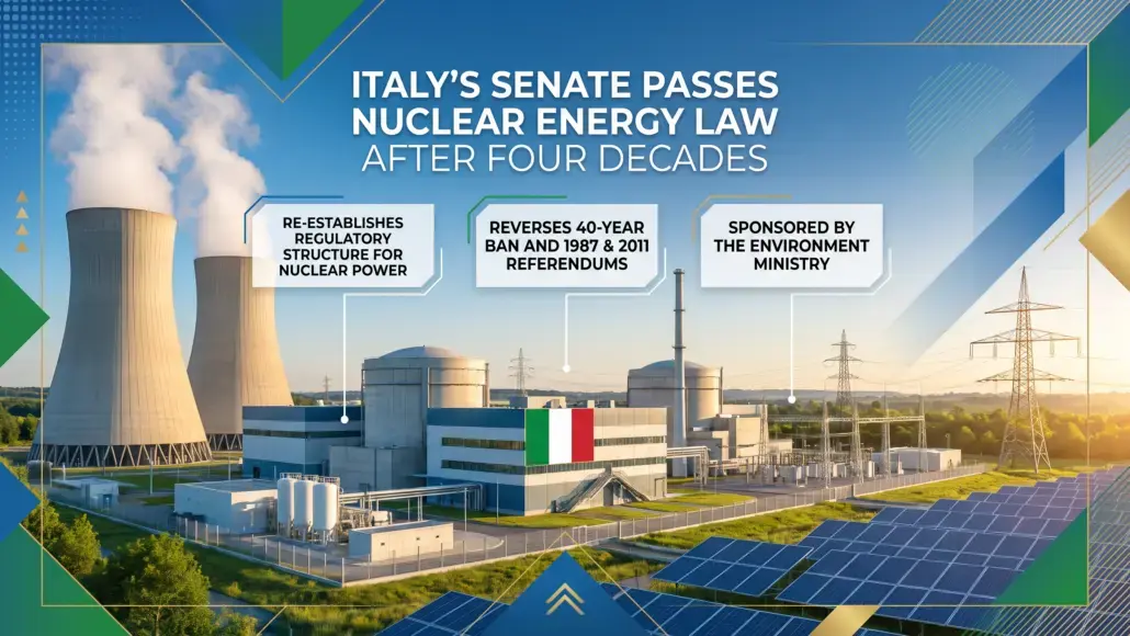 Italy's Senate Passes Nuclear Energy Law After Four Decades of Absence