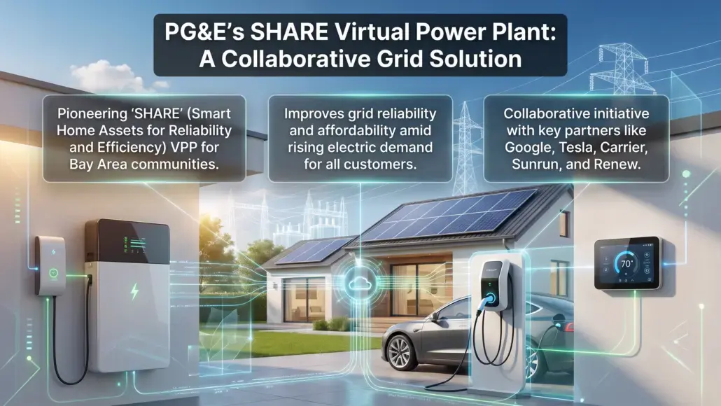 PG&E Launches SHARE Virtual Power Plant with Google, Tesla, Carrier and Key Partners to Boost Grid Reliability and Affordability