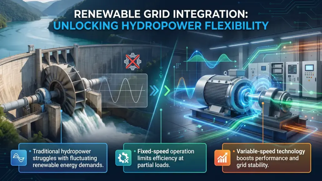 Variable-Speed Turbines Improving Hydropower Generation Flexibility
