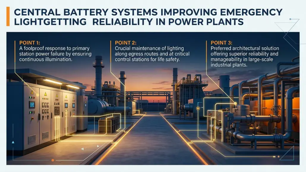 Central Battery Systems Improving Emergency Lighting Reliability in Power Plants