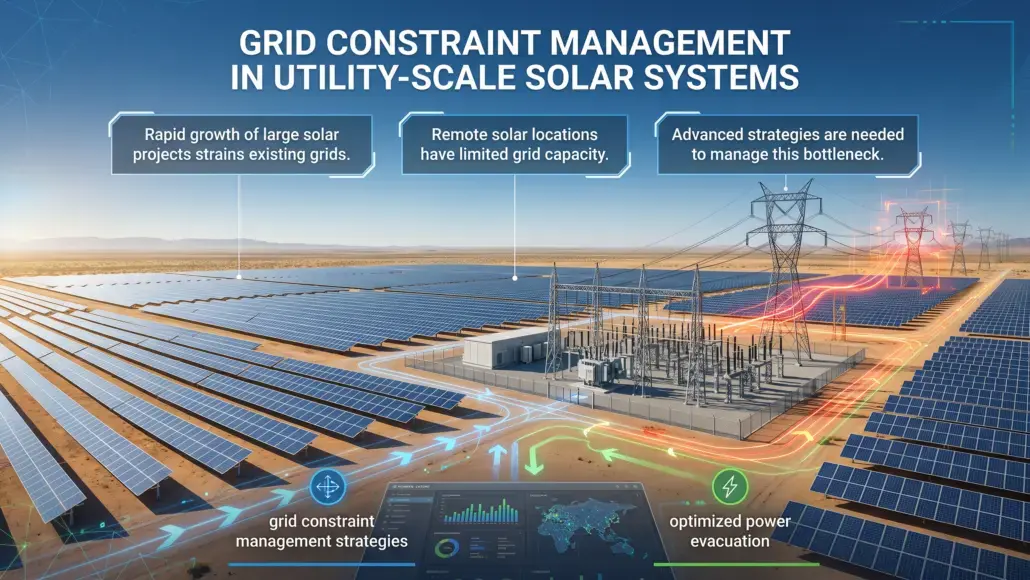 Grid Constraint Management in Utility-Scale Solar Systems
