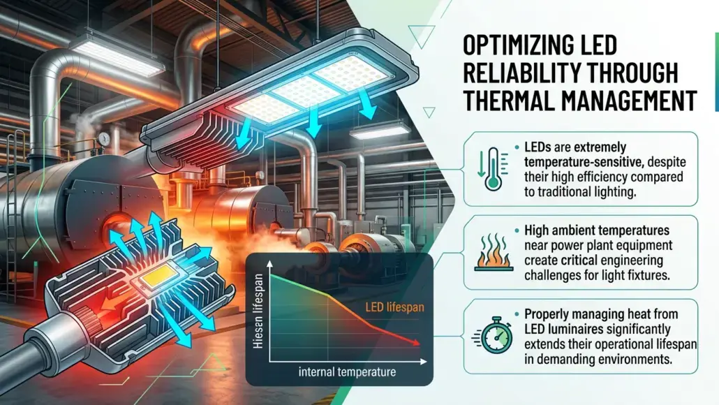 Luminaire Thermal Management Improving LED Reliability in Power Generation Facilities