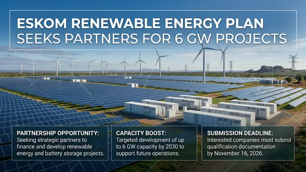 Eskom Renewable Energy Plan Seeks Partners for 6 GW Projects